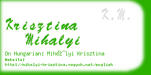 krisztina mihalyi business card